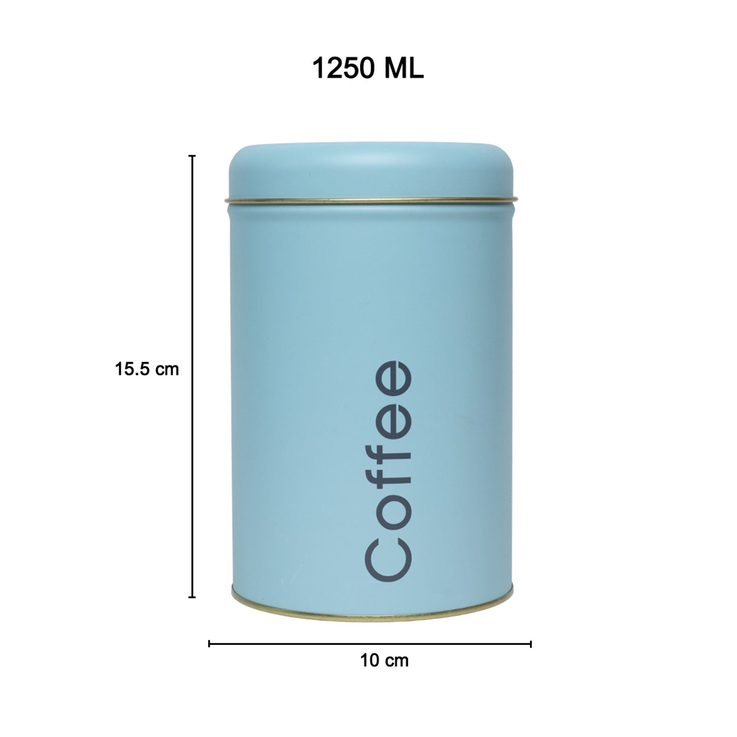 Coffee, Tea & Sugar - Metal Jar Set Of 3, Turquoise Color, 1450Ml
