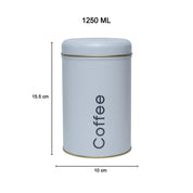 Coffee, Tea & Sugar - Metal Jar Set Of 3, White Color, 1450Ml