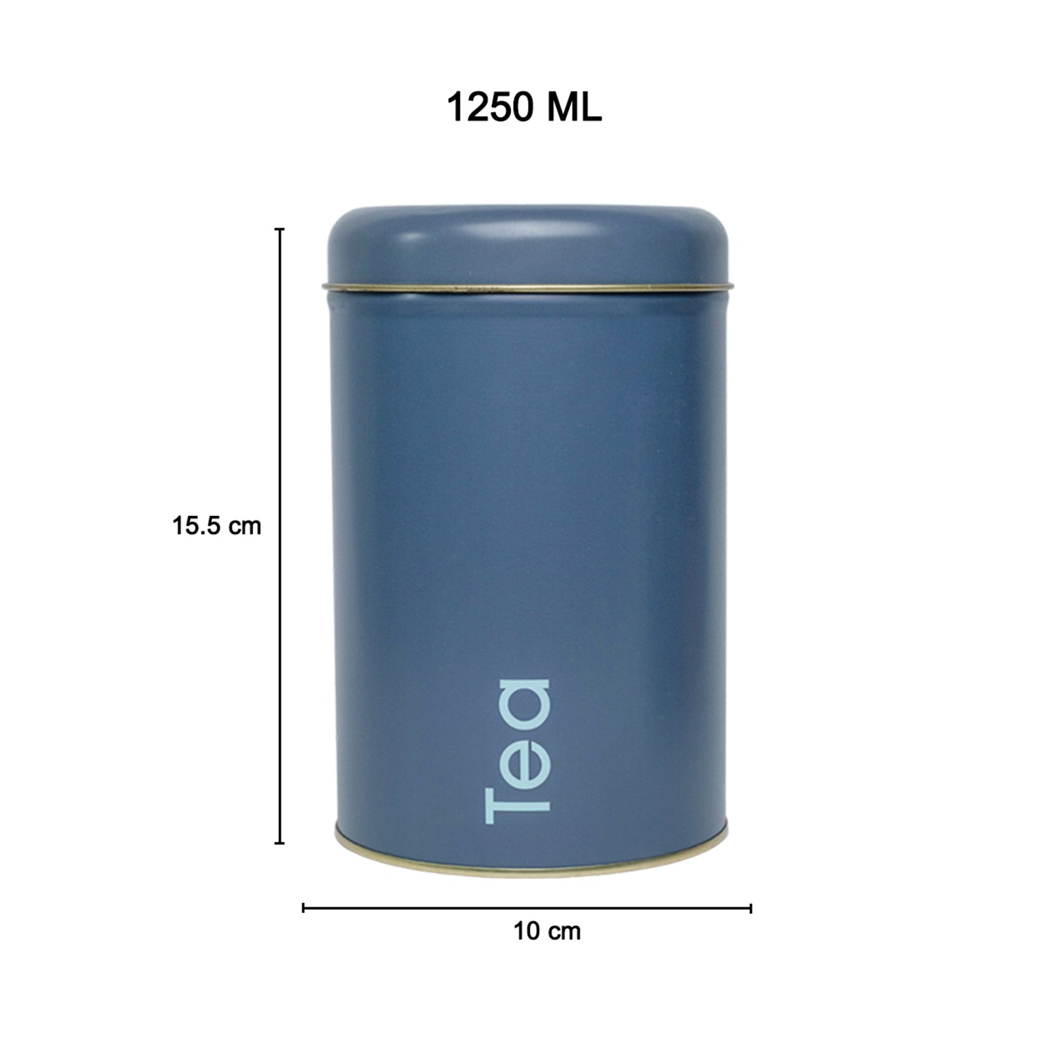 Coffee, Tea & Sugar - Metal Jar Set Of 3, Grey Color, 1450Ml