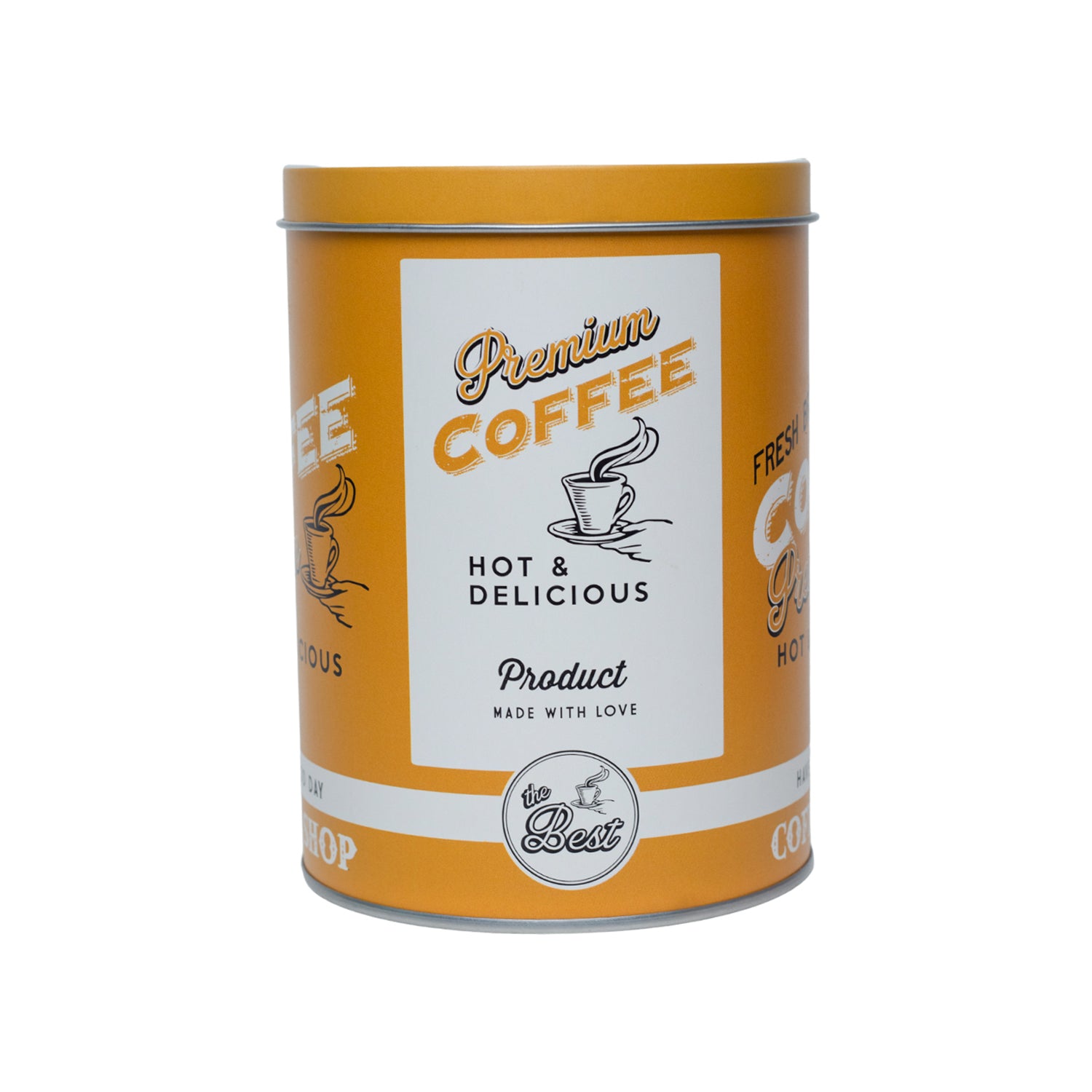 Metal Coffee Jar - Yellow, 1000Ml