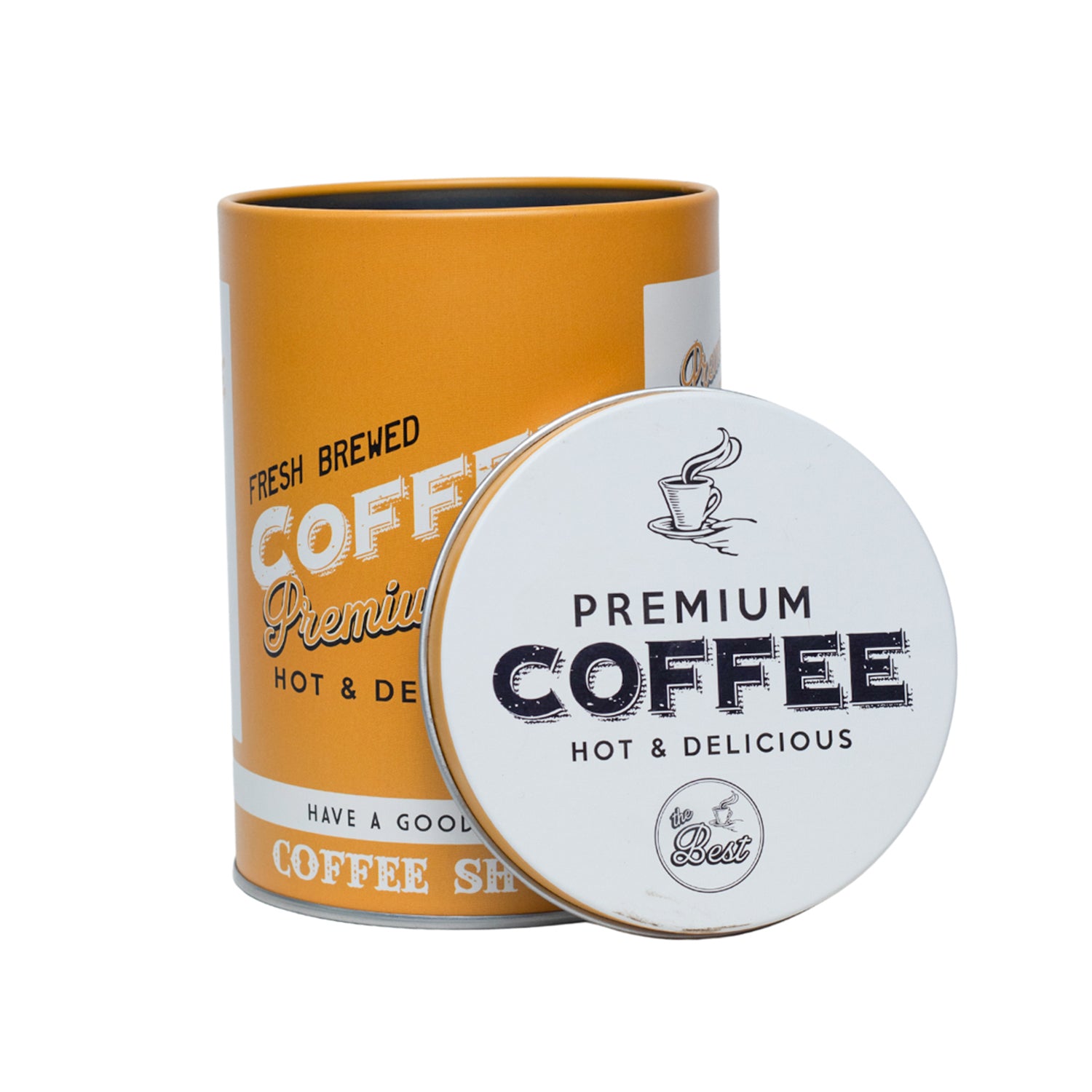 Metal Coffee Jar - Yellow, 1000Ml