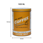 Metal Coffee Jar - Yellow, 1000Ml