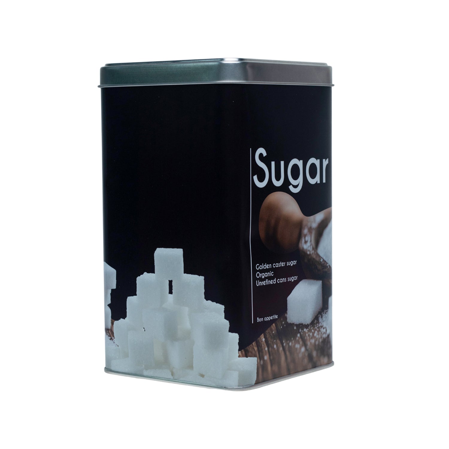 Metal Sugar Storage Jar - Black, 2050Ml