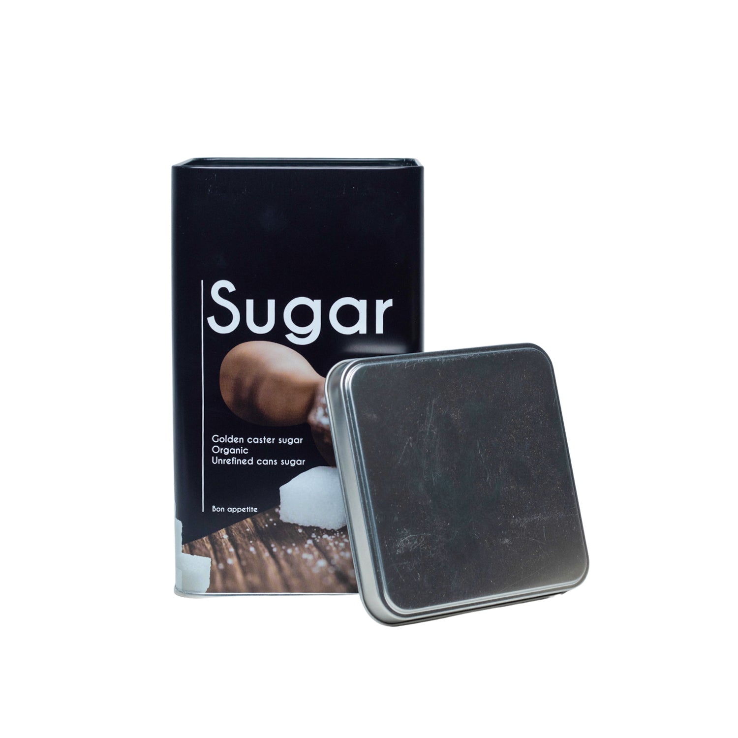 Metal Sugar Storage Jar - Black, 2050Ml