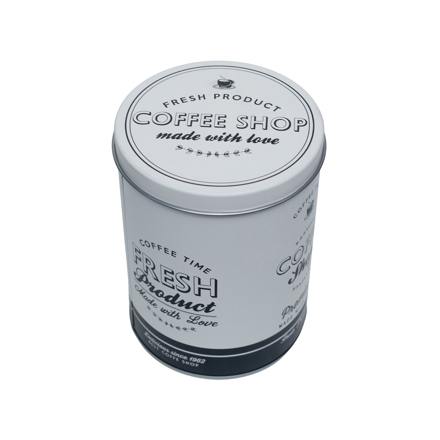 Metal Coffee Jar - Off White, 1000Ml
