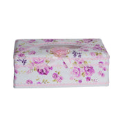 Light Pink Tissue Box Holder - Floral Design