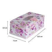 Light Pink Tissue Box Holder - Floral Design