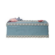 Middle Blue Tissue Box Holder - Floral Design