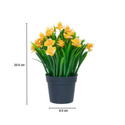 Yellow Artificial Flower With Pot