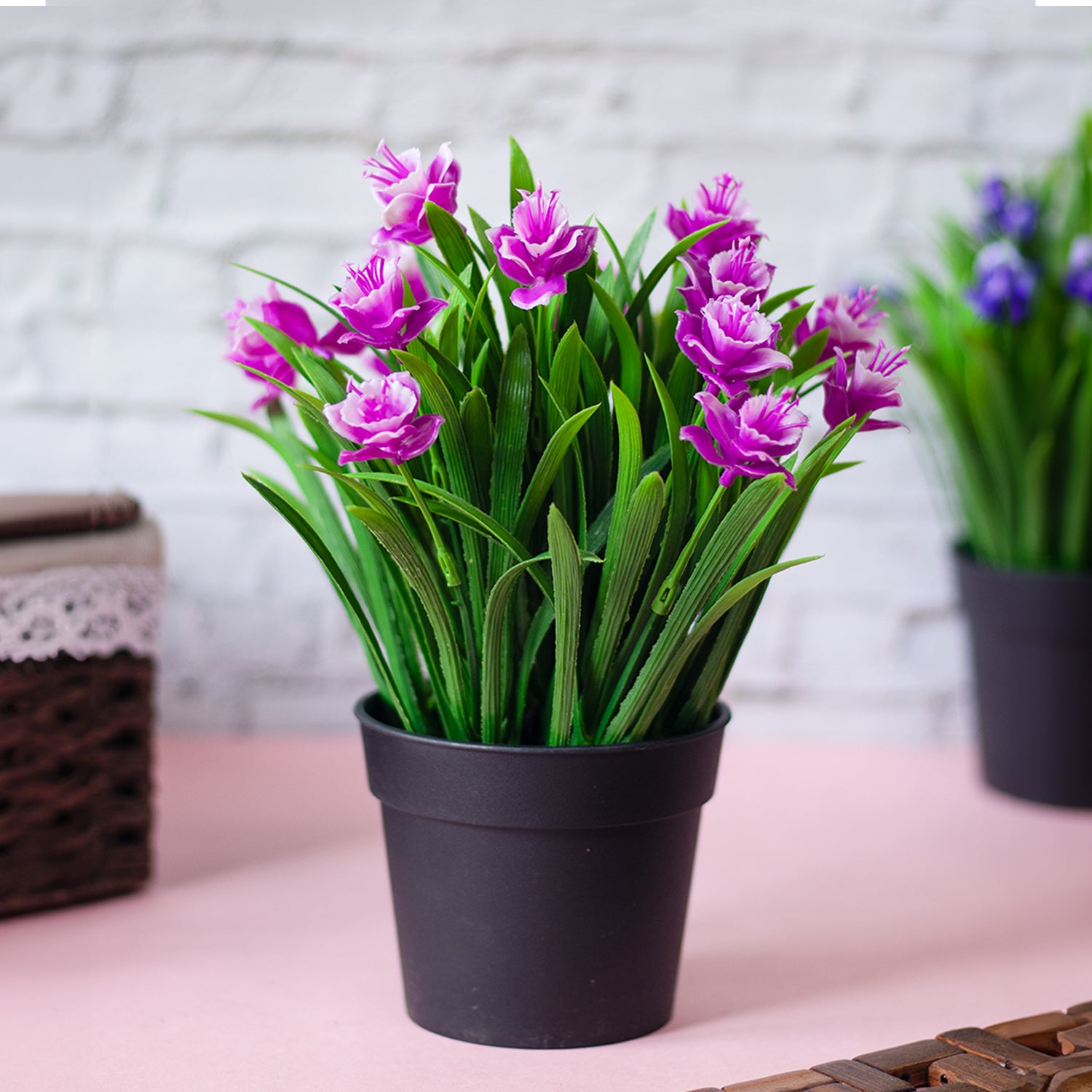 Lavender Artificial Flower With Pot
