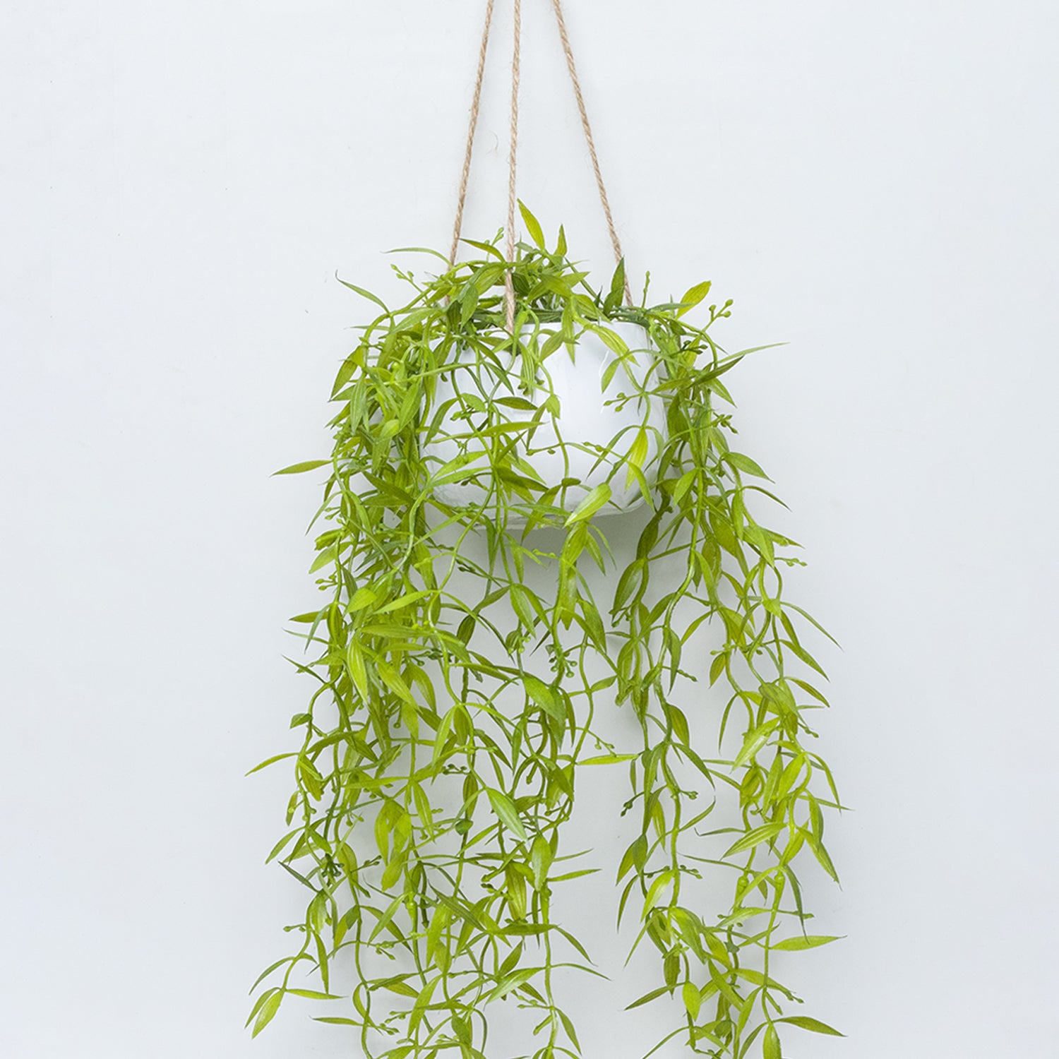 artificial hanging plants for home decor Artificial Greenery Hanging Plant With White Pot -For Home Décor