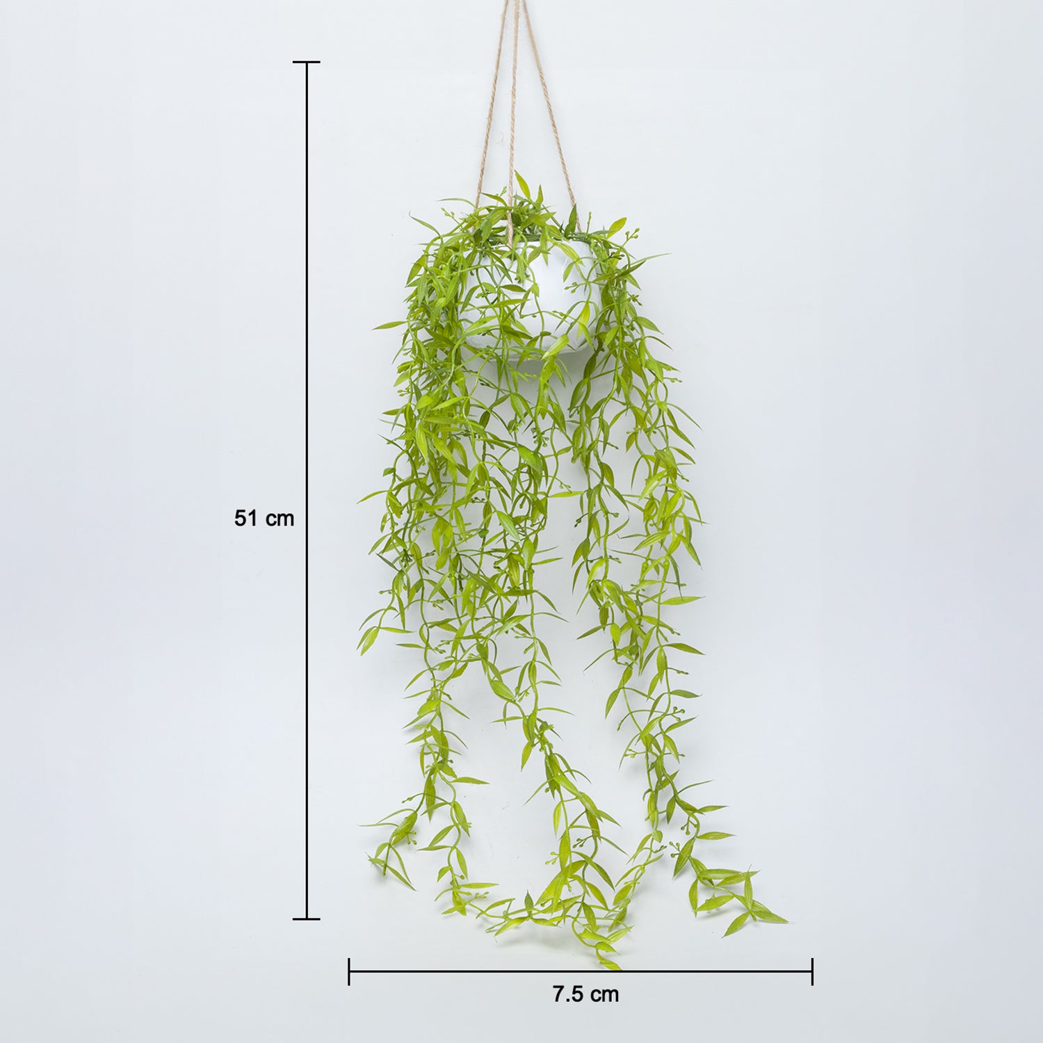 Artificial Greenery Hanging Plant With White Pot -For Home Décor