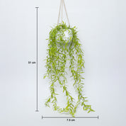 Artificial Greenery Hanging Plant With White Pot -For Home Décor