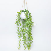 Artificial Greenery Hanging Plant With White Pot - For Wall Décor