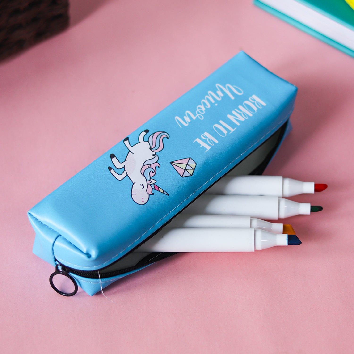 Skyblue Unicorn Cute Pencil Pouch
