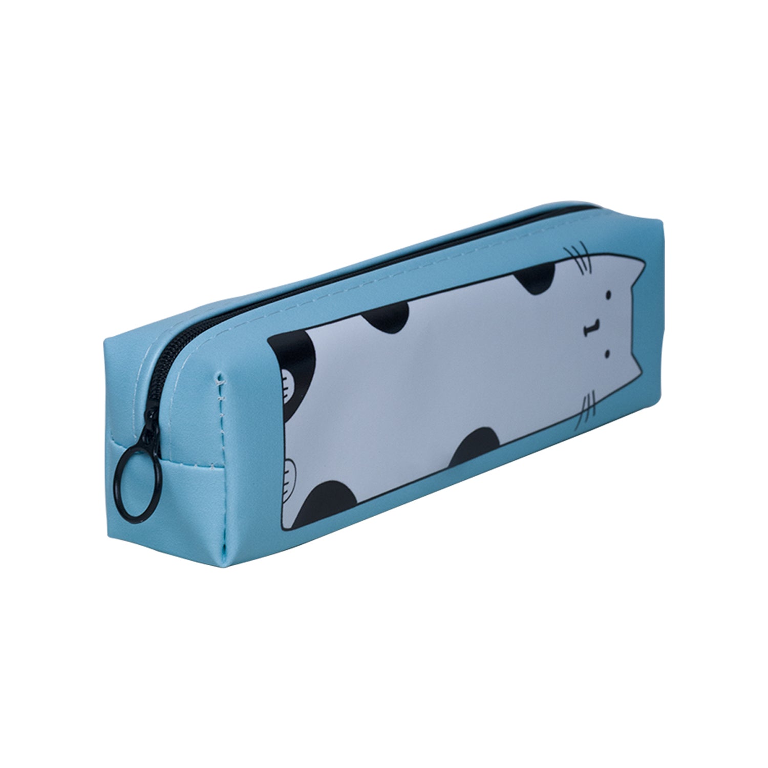 Turquoise Pencil Pouch - Cat Print