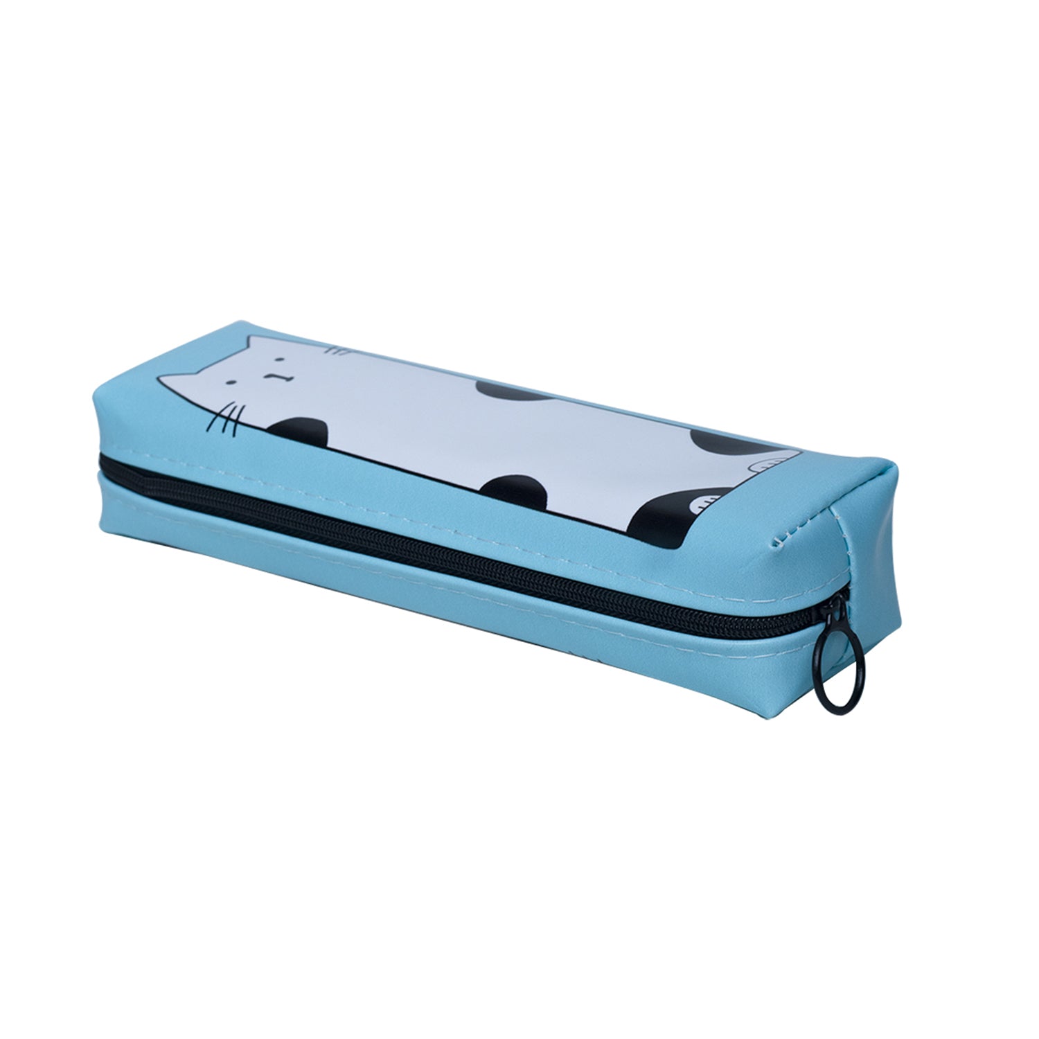 Turquoise Pencil Pouch - Cat Print