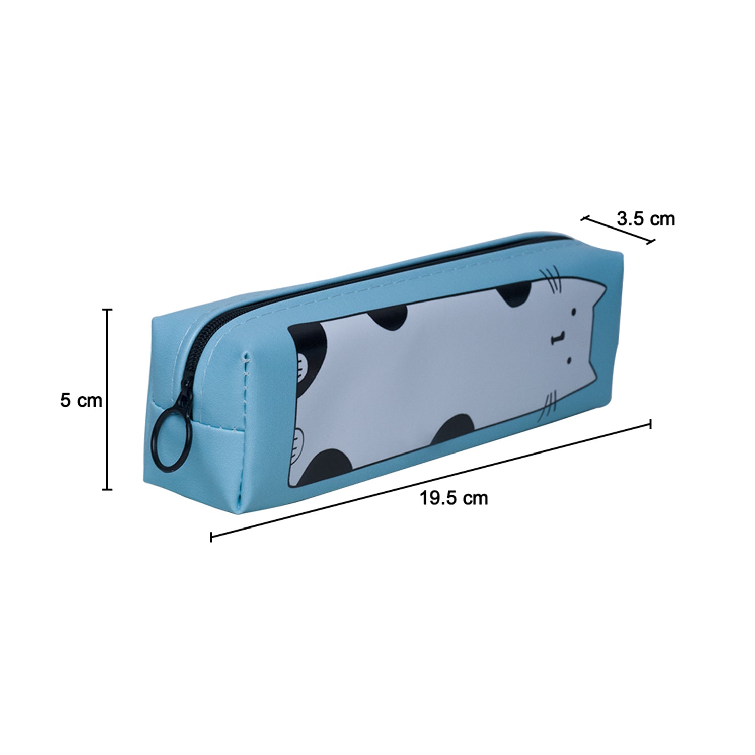 Turquoise Pencil Pouch - Cat Print