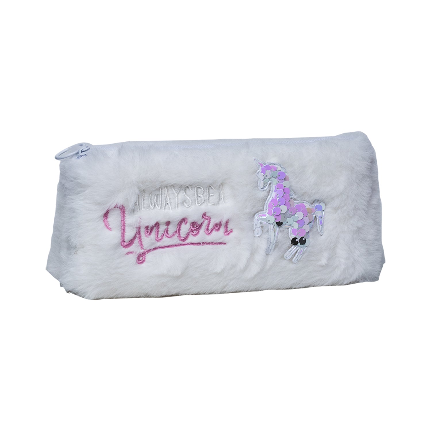 White Pencil Pouch - Fur