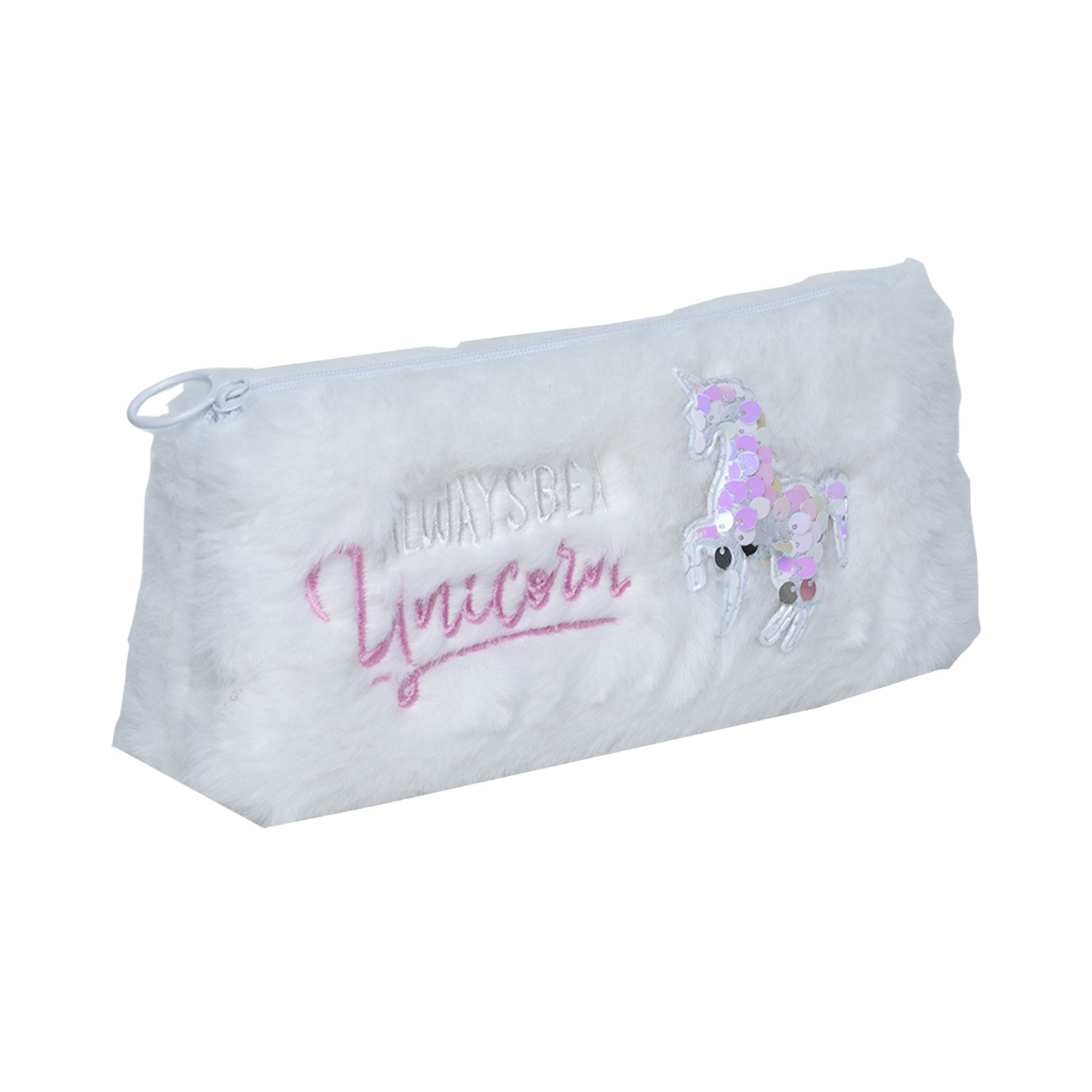 White Pencil Pouch - Fur