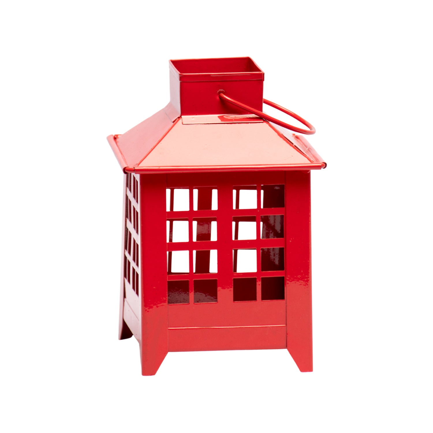 VON CASA Metal Candle Lantern - Red