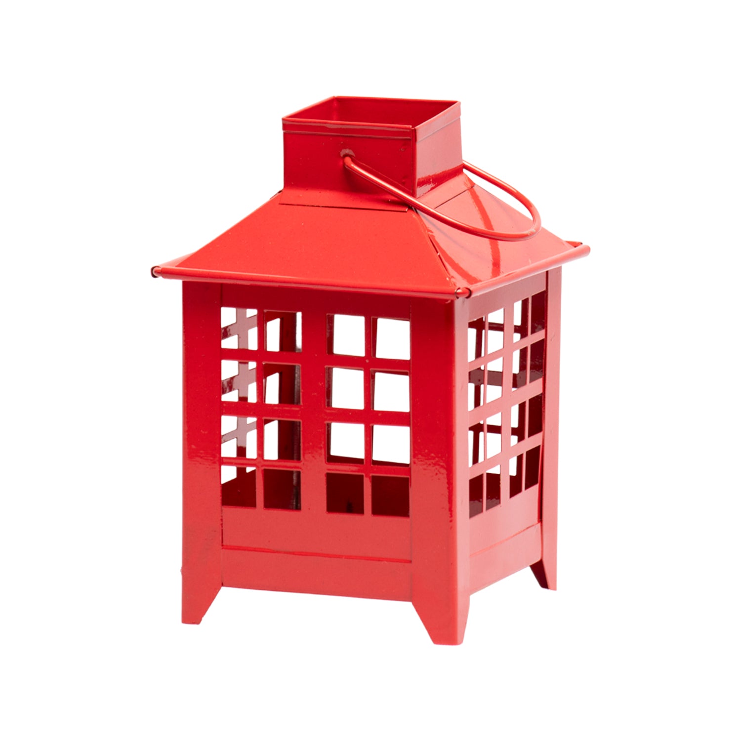 VON CASA Metal Candle Lantern - Red