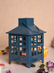 VON CASA Metal Candle Lantern - Blue - MARKET99