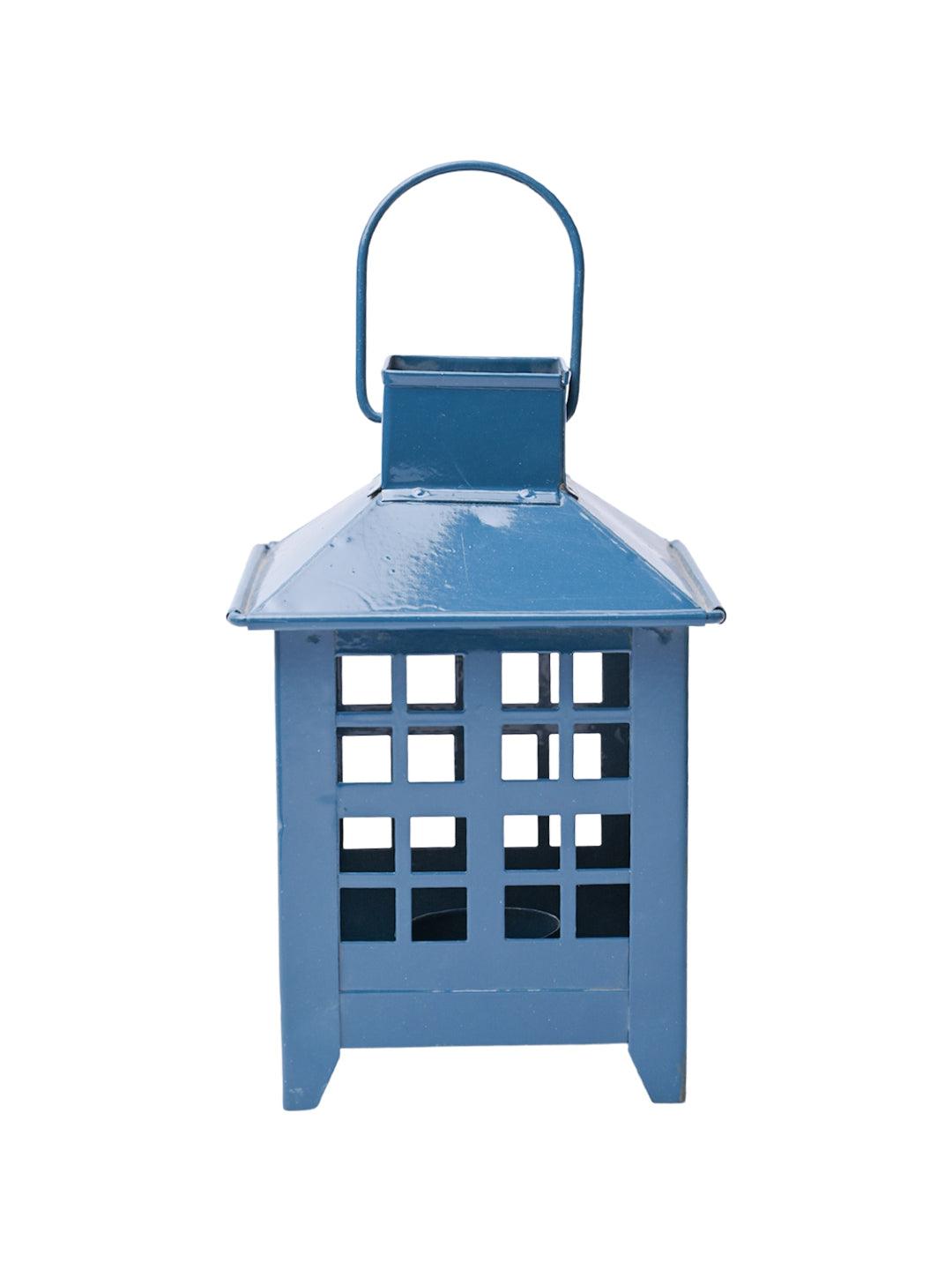 VON CASA Metal Candle Lantern - Blue - MARKET99