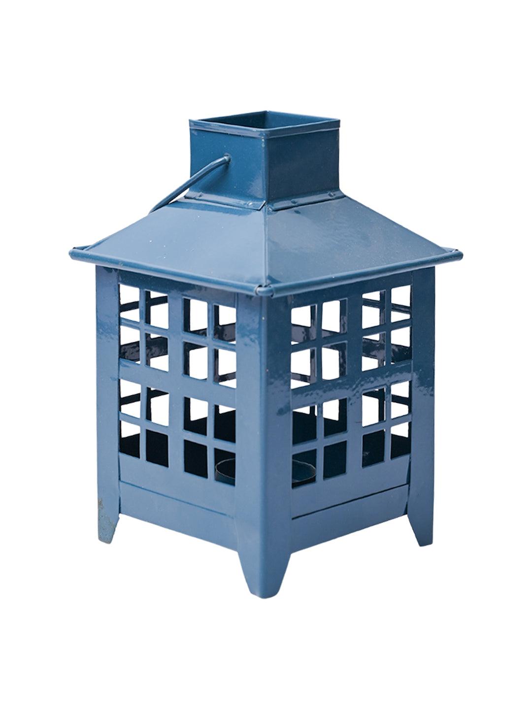 VON CASA Metal Candle Lantern - Blue - MARKET99