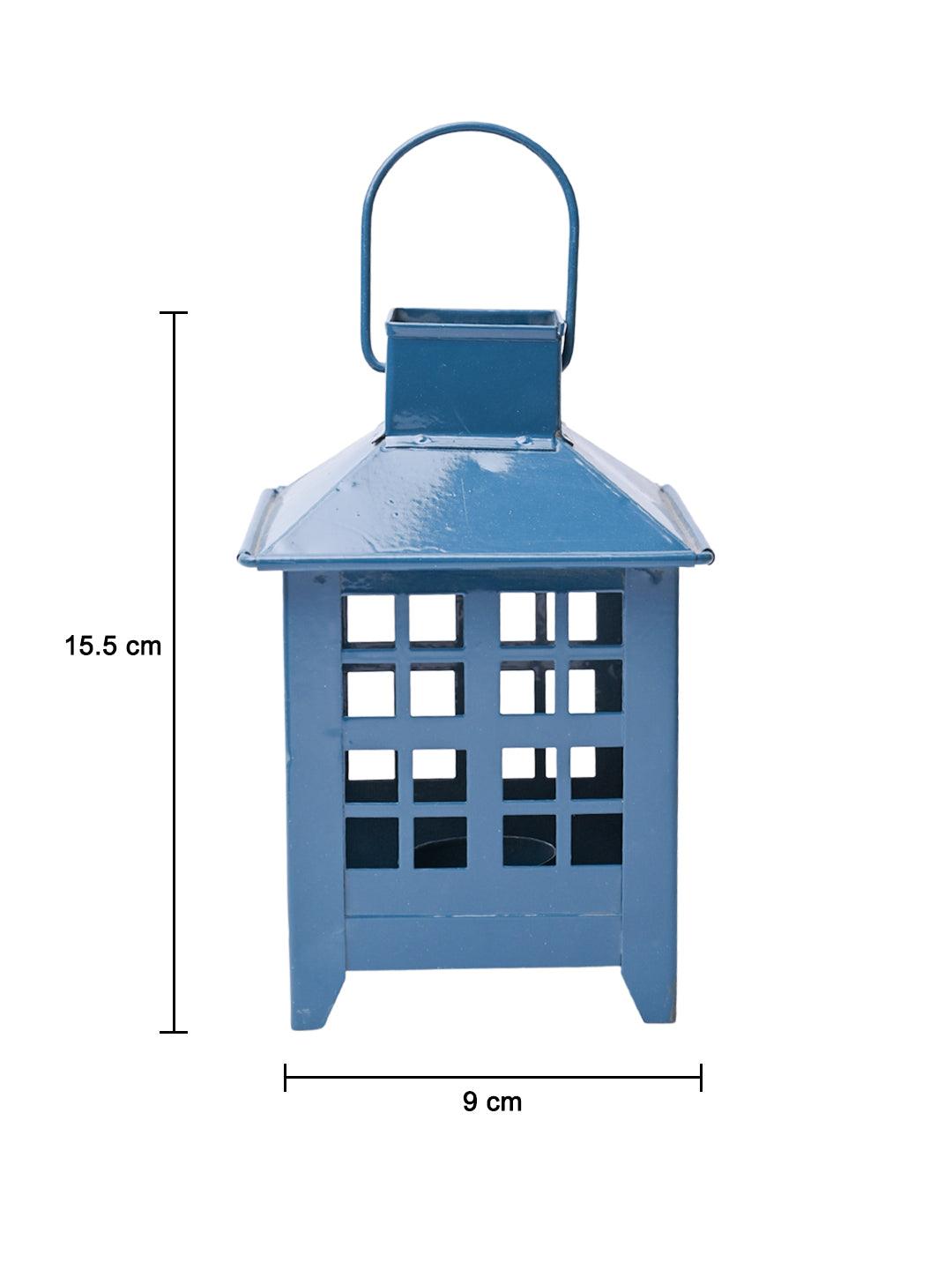 VON CASA Metal Candle Lantern - Blue - MARKET99