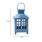 VON CASA Metal Candle Lantern - Blue
