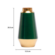 Decorative Enamel Vase - Golden & Green