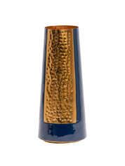 Decorative Enamel Vase - Golden & Blue