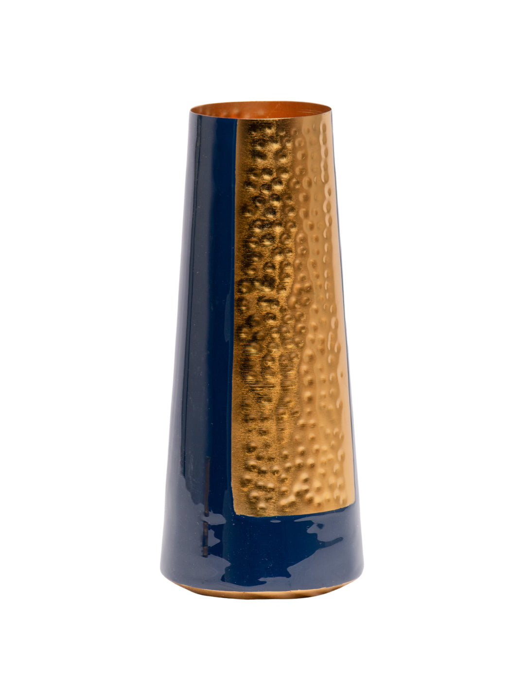Decorative Enamel Vase - Golden & Blue