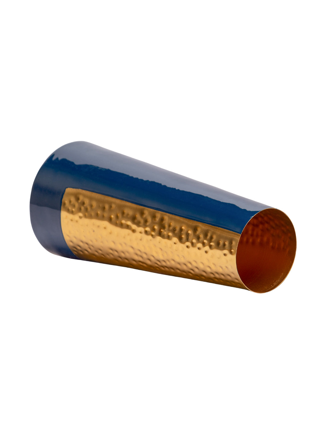 Decorative Enamel Vase - Golden & Blue