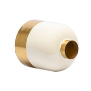 Decorative Enamel Vase - Golden & White