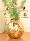 Decorative Golden Hammered Vase - Matka Shape - MARKET99