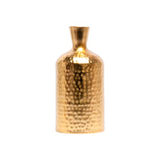 Decorative Golden Hammered Flower Vase - Cylinderical Shape