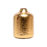 Decorative Hammered Vase  -Golden & Cylinder Shape