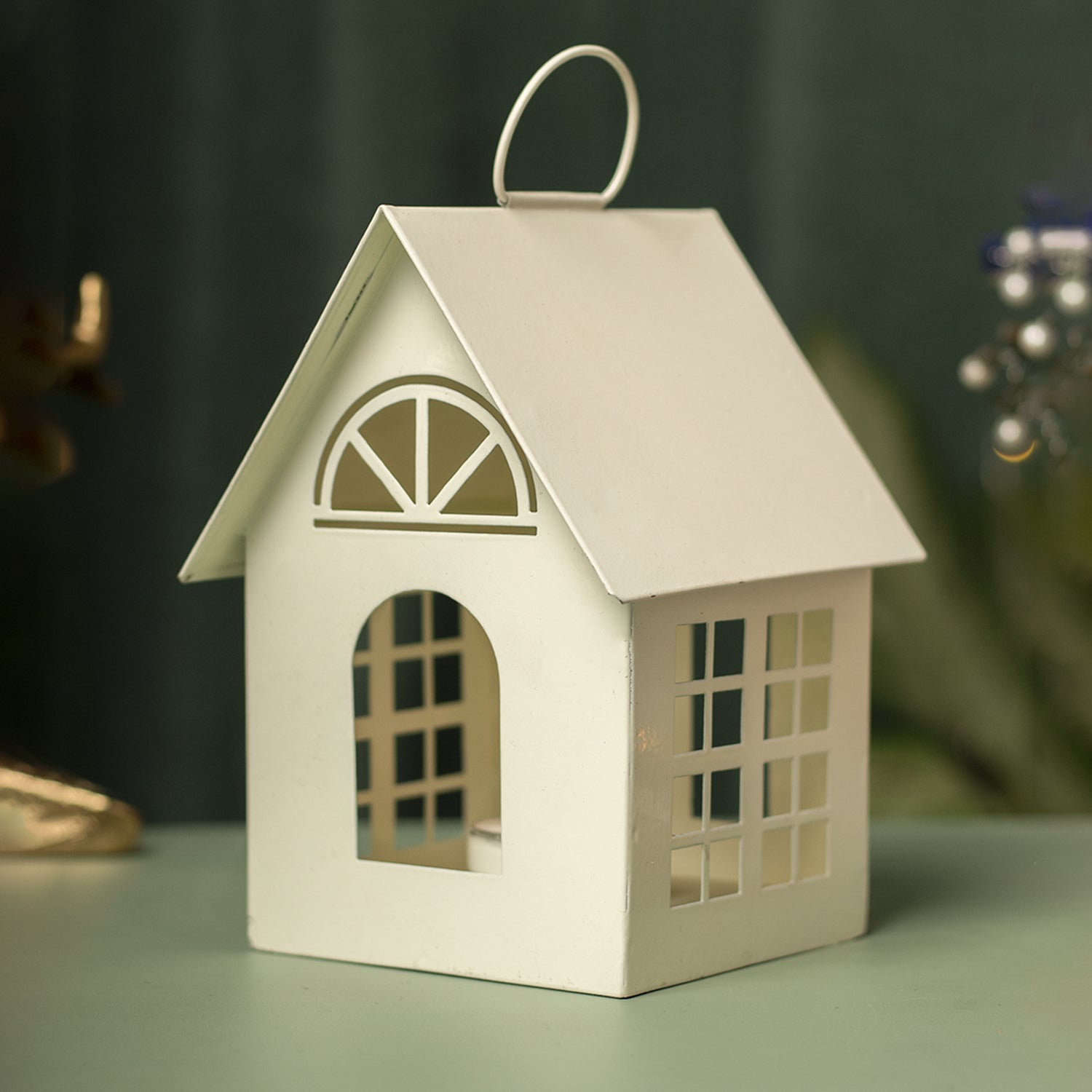 Hut T-Lite Holder Ivory - Ivory & Metal