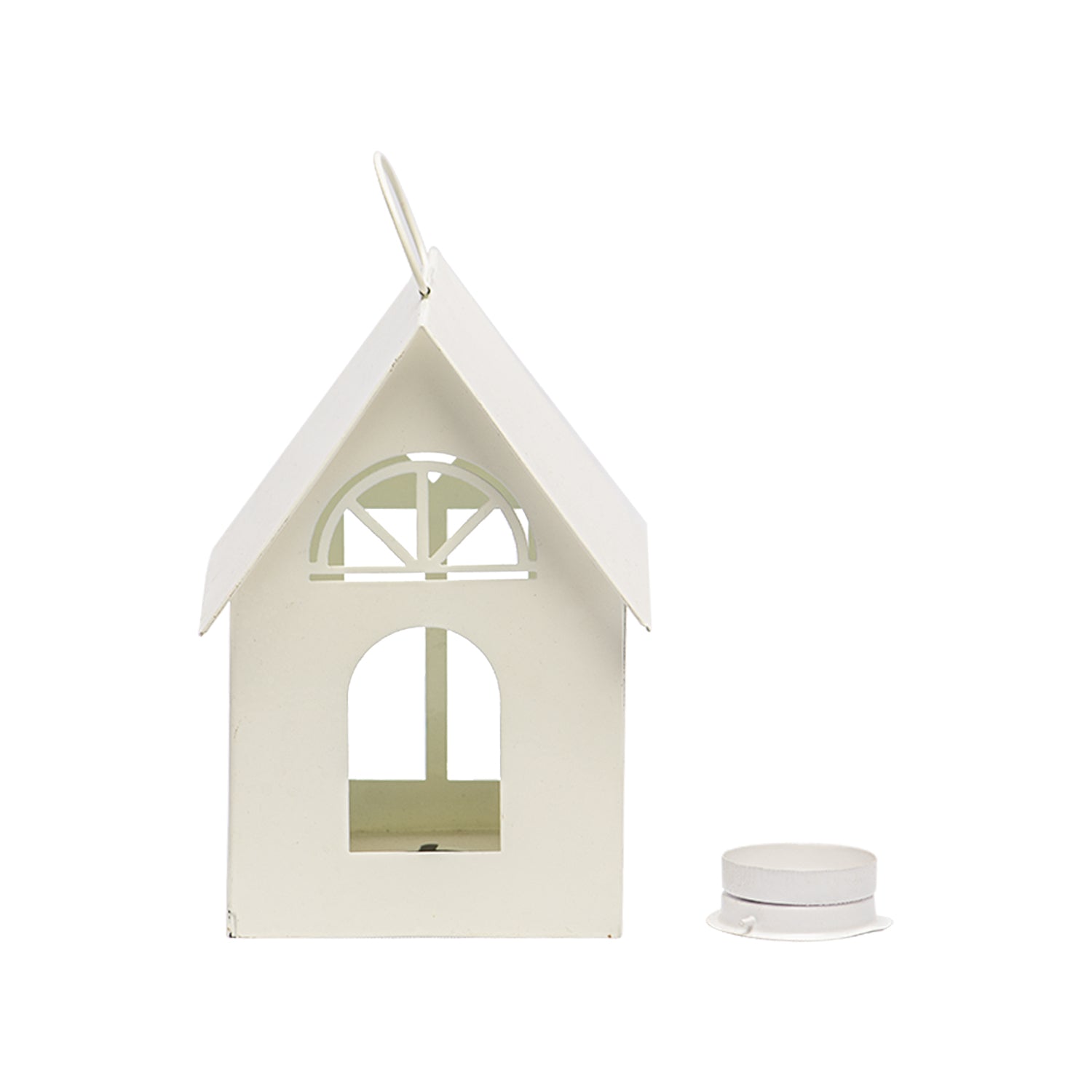 Hut T-Lite Holder Ivory - Ivory & Metal