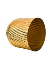 Ribbed Metal Vase - Golden - MARKET99