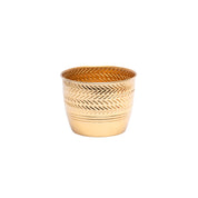 Gold Hammered Metal Floor Planter with Stand