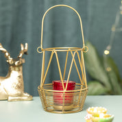 Golden Woven Wire T-Lite Holder