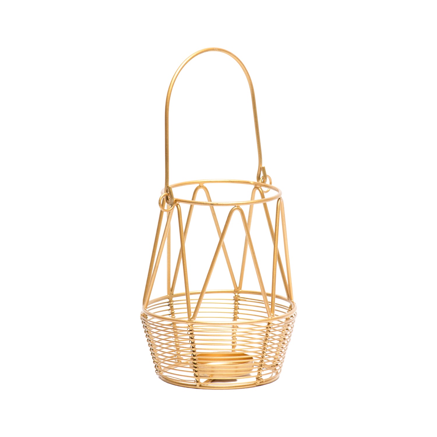 Golden Woven Wire T-Lite Holder
