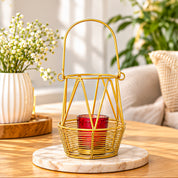 Golden Woven Wire T-Lite Holder
