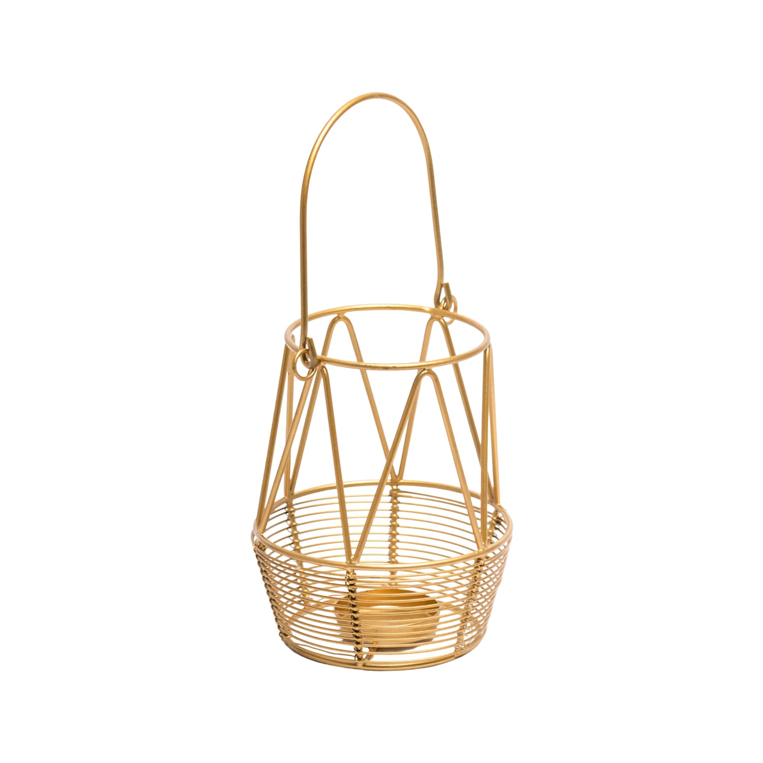Golden Woven Wire T-Lite Holder