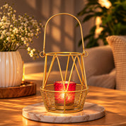 Golden Woven Wire T-Lite Holder