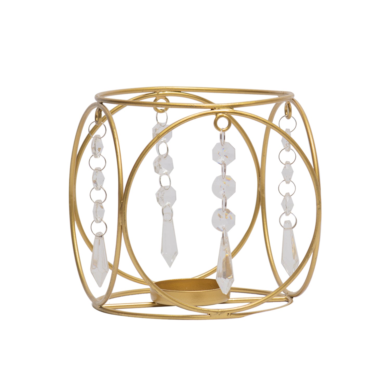 Golden Crystal Hanging T-Lite Holder