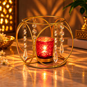 Golden Crystal Hanging T-Lite Holder